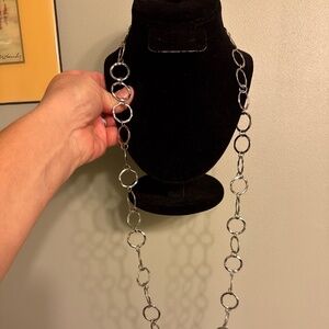 Long or double wrap circle link necklace